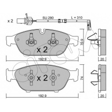 822-953-0K CIFAM Комплект тормозных колодок, дисковый тормоз
