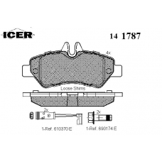141787 ICER Комплект тормозных колодок, дисковый тормоз