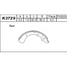 K3729 ASIMCO Комплект тормозных колодок