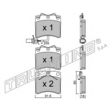 166.2 TRUSTING Комплект тормозных колодок, дисковый тормоз