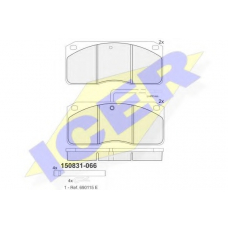 150831-066 ICER Комплект тормозных колодок, дисковый тормоз