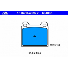 13.0460-4035.2 ATE Комплект тормозных колодок, дисковый тормоз