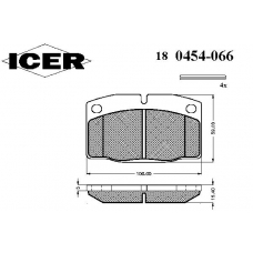 180454-066 ICER Комплект тормозных колодок, дисковый тормоз