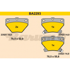 BA2293 BARUM Комплект тормозных колодок, дисковый тормоз