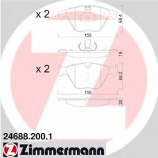 24688.200.1 ZIMMERMANN Комплект тормозных колодок, дисковый тормоз