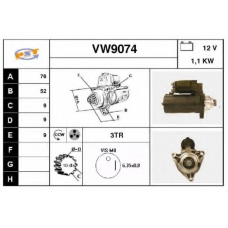 VW9074 SNRA Стартер