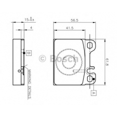 0 986 TB2 472 BOSCH Комплект тормозных колодок, дисковый тормоз