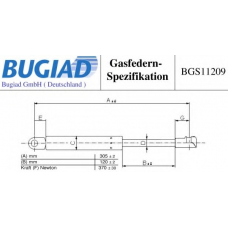 BGS11209 BUGIAD Газовая пружина, капот