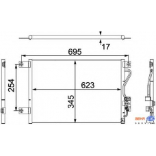 8FC 351 304-211 HELLA Конденсатор, кондиционер