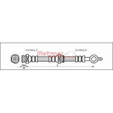 4114054 METZGER Тормозной шланг