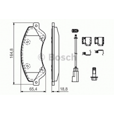 0 986 494 613 BOSCH Комплект тормозных колодок, дисковый тормоз