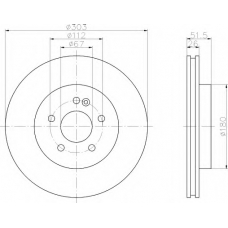 8DD 355 105-821 HELLA Тормозной диск