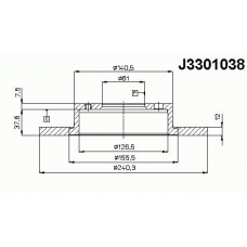 J3301038 NIPPARTS Тормозной диск