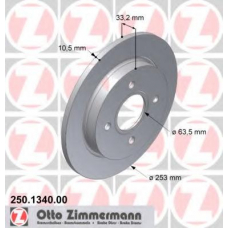 250.1340.00 ZIMMERMANN Тормозной диск