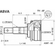 TY-37 ASVA Шарнирный комплект, приводной вал