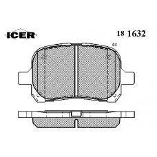 181632 ICER Комплект тормозных колодок, дисковый тормоз