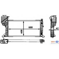 8MK 376 721-441 HELLA Радиатор, охлаждение двигателя