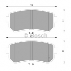 0 986 AB1 497 BOSCH Комплект тормозных колодок, дисковый тормоз