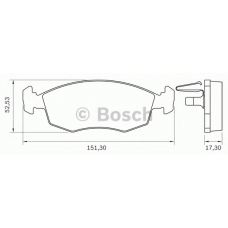 0 986 BB0 280 BOSCH Комплект тормозных колодок, дисковый тормоз