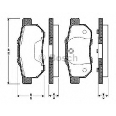 0 986 TB2 121 BOSCH Комплект тормозных колодок, дисковый тормоз