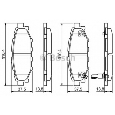 0 986 495 119 BOSCH Комплект тормозных колодок, дисковый тормоз