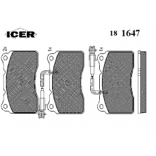 181647 ICER Комплект тормозных колодок, дисковый тормоз