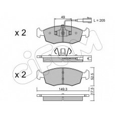 822-274-4 CIFAM Комплект тормозных колодок, дисковый тормоз