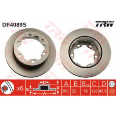 DF4089S TRW Тормозной диск