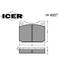 180327 ICER Комплект тормозных колодок, дисковый тормоз