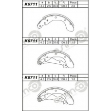 K6711 ASIMCO Комплект тормозных колодок