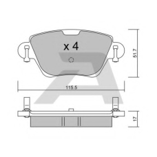 BPPE-2007 AISIN Комплект тормозных колодок, дисковый тормоз