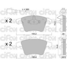 822-552-2 CIFAM Комплект тормозных колодок, дисковый тормоз