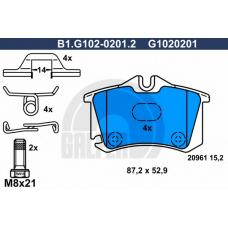 B1.G102-0201.2 GALFER Комплект тормозных колодок, дисковый тормоз