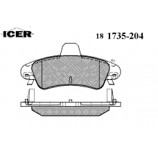 181735-204 ICER Комплект тормозных колодок, дисковый тормоз