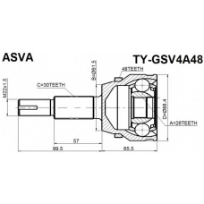 TY-GSV4A48 ASVA Шарнирный комплект, приводной вал