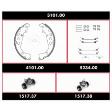 3101.00 REMSA Комплект тормозов, барабанный тормозной механизм