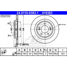 24.0110-0383.1 ATE Тормозной диск