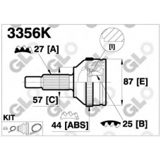 3356K GLO Шарнирный комплект, приводной вал