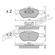 325.0 TRUSTING Комплект тормозных колодок, дисковый тормоз