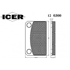 120300 ICER Комплект тормозных колодок, дисковый тормоз
