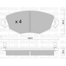 22-0318-0 METELLI Комплект тормозных колодок, дисковый тормоз