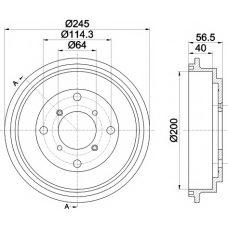 8DT 355 301-001 HELLA PAGID Тормозной барабан