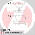 21487.170.1 ZIMMERMANN Комплект тормозных колодок, дисковый тормоз