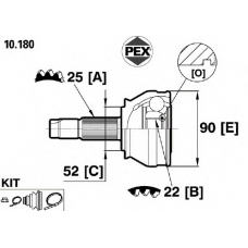 10.180 PEX Шарнир, приводной вал