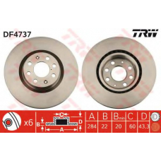 DF4737 TRW Тормозной диск
