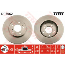 DF6062 TRW Тормозной диск