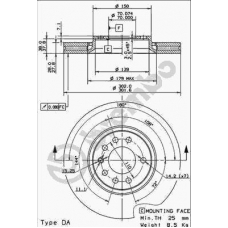 09.9162.14 BREMBO Тормозной диск