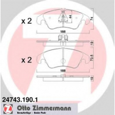 24743.190.1 ZIMMERMANN Комплект тормозных колодок, дисковый тормоз