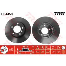 DF4459 TRW Тормозной диск