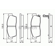 0 986 494 700 BOSCH Комплект тормозных колодок, дисковый тормоз